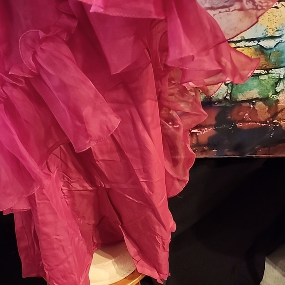 🔥Vintage Prom Dress Sheer Ruffle Sleeves AS IS - Picture 7 of 15